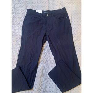 Member's Mark Benton Pants Mens Slim Fit Performance Stretch-Navy Blue-32x30-NWT